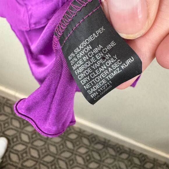 Jay Godfrey Women's‎ Cowl Neck Blouse Size 4 Purple Long Sleeve - Picture 10 of 13